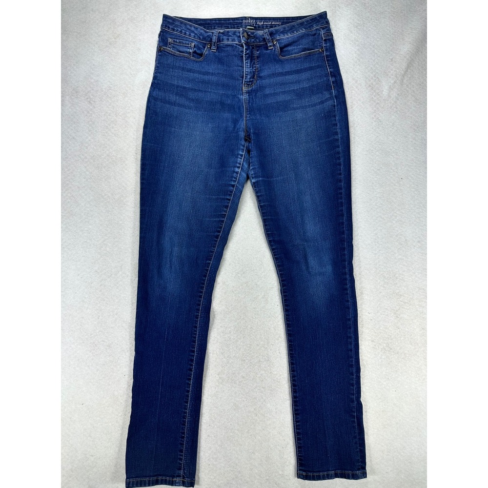 New York & Company Soho High Waist Skinny Jeans Womens 12 Dark Wash Denim